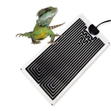 Imagem de Almofadas aquecidas para répteis para lagartos grafeno impermeável sob o tanque tapete de aquecimento de terrário com termostato cobertor de tartaruga com temperatura ajustável, preto, 45w
