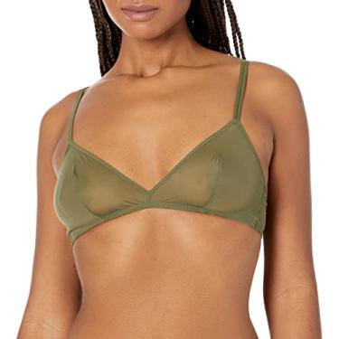 Imagem de Calvin Klein Sutiã triangular feminino transparente Marquisette sem forro, Napa, XP