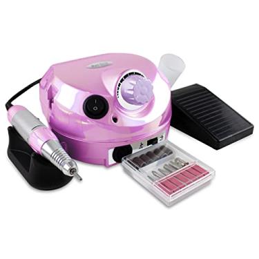 Imagem de Lixadeira Motor Elétrica 80W para Unhas Nail Drill Porquinho Bivolt 110v/220v, Rosa