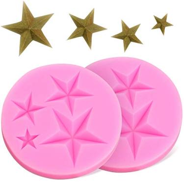 Imagem de Molde de silicone HengKe Star, molde de silicone em forma de estrelas 3D para geleia faça você mesmo, pastilha de goma, sabonete de pudim, sorvete feito à mão, chocolate, cubo de gelo de cristal, decoração de topo de bolo de cupcake
