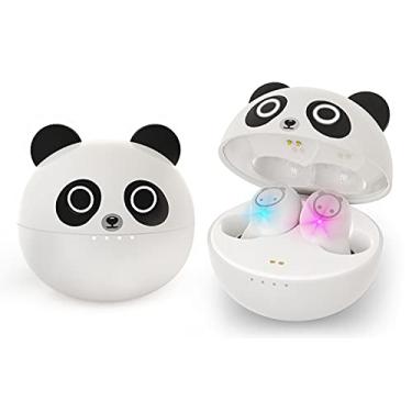 Imagem de AMAFACE Fones de ouvido infantis sem fio fofo Panda Bluetooth com estojo de carregamento de microfone 36H Playtime Fones de ouvido estéreo 3D IPX6 à prova d'água esportivos para crianças e adultos