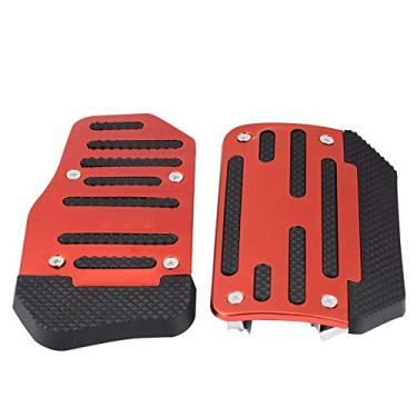 Imagem de Capa de almofada de pedal de freio de carro, almofada de pedal de gás antiderrapante, protetor de apoio de pés, capa de freio de embreagem, pedais de pé, kit de placa de descanso para carro ATV automático (vermelho)