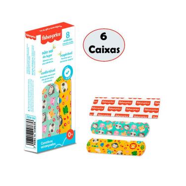Imagem de Curativos Infantis Estampados Fisher Price 48 Un Alto Aderentes Respiráveis e Coloridos