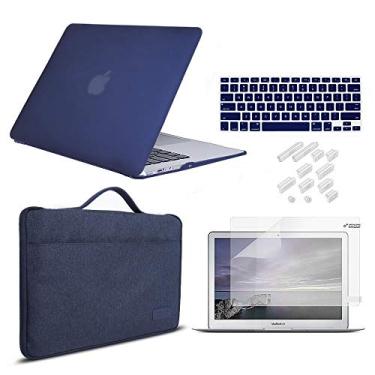 Imagem de iCasso Capa compatível com MacBook Air de 13 polegadas, versão 2010-2017, modelo A1369/A1466, conjunto de pacote, capa rígida de plástico, bolsa de manga, protetor de tela, capa de teclado e plugue