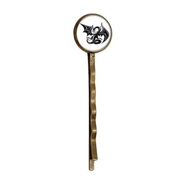 Imagem de Dragon animaux Art Grain Outline Retro Metal Hair Bobby Pin Headwear