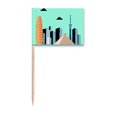 Imagem de China Hangzhou ponto de referência de bandeiras de palito de dente marcador Topper Decoração de festa