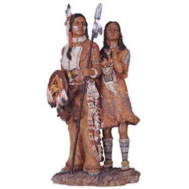 Imagem de George S. Chen Imports SS-G-11334 estátua de escultura indígena colecionável casal nativo americano