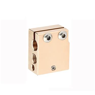 Imagem de MOOKEENONE Bloco de aquecedor de vulcão para impressora 3D de latão Hotend para E3D para extrusora Hotend V6 PT100 High