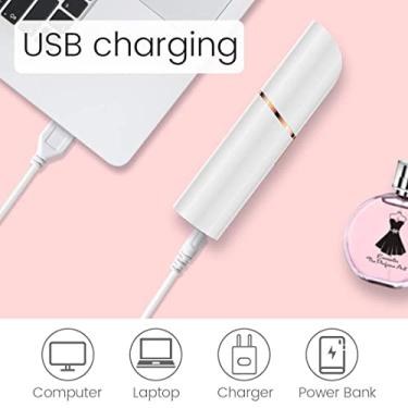 Imagem de Portátil Depilador USB Finishing Touch Removedor Recarregavel de pelos feminino sem dor da Flawless, branco/ouro rosa
