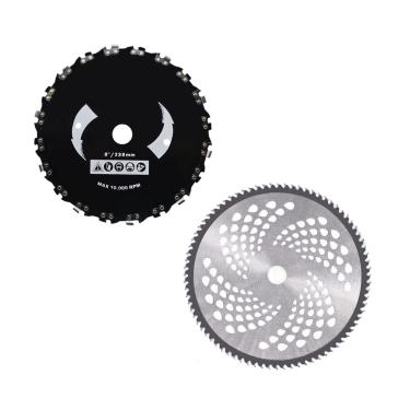 Imagem de Kit 2 Lâminas Disco Corrente Para Roçadeira + Disco De Serra 80 Dentes