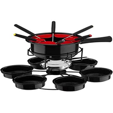 Imagem de Conjunto Fondue Carroussel Viena Esmaltado 16 peças Preto 1L - Forma