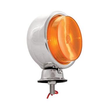 Imagem de Lanterna Ecoline Amarelo Pedestal Com Suporte Cromado Lente Bojuda uso geral