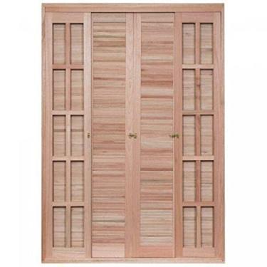 Imagem de Porta Janela com 2 Caixilhos de Correr para Vidros Quadriculados Rondosul Natural