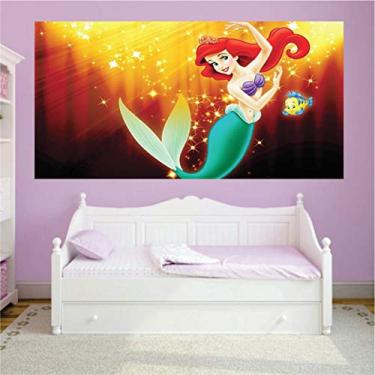 Imagem de Adesivo Parede Sereia Ariel tamanho 67cm x 45cm