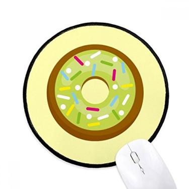 Imagem de Mouse pad verde rosquinha ocidental comida para sobremesa mesa mesa escritório tapete redondo para computador