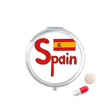 Imagem de Caixa de armazenamento de remédios com bandeira nacional da Espanha com padrão vermelho