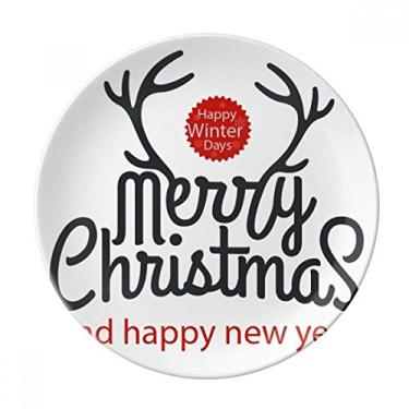 Imagem de Alce de Natal, Ano Novo, Prato Decorativo de Porcelana, Prato de Jantar