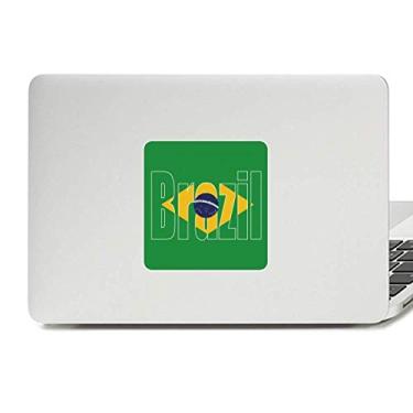Imagem de Adesivo de vinil Paster Laptop com nome da bandeira do Brasil Decoração de PC