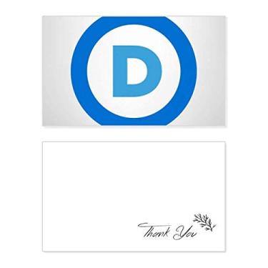 Imagem de Emblema Americano Partido Democratic Blue Cartão de agradecimento aniversário aniversário saudações casamento agradecimento