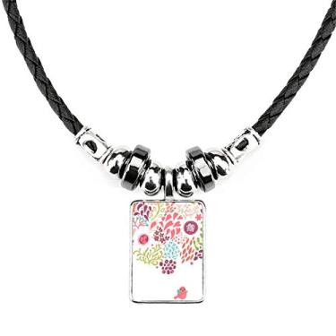 Imagem de DIYthinker Colar de flores de cor sólida para desenho de pássaros, bijuteria, pingente de corda de couro