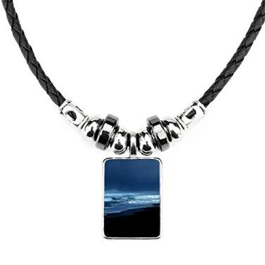 Imagem de DIYthinker Colar Ocean Sky Water Beach Science Nature Picture Necklace Jewelry Torque Leather Rope Pendant