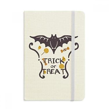 Imagem de Caderno de Dia das Bruxas com estampa de desenho em forma de borboleta e capa dura em tecido clássico diário