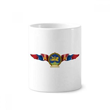 Imagem de Mongólia Nacional Emblema Country Símbolo Escova de Dentes Suporte Caneca Cerâmica Suporte Lápis Copo