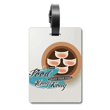 Imagem de Hong Kong Har Gow Dumplings Mala de Bagagem Etiqueta Cartão de Bagagem Etiqueta Scutcheon