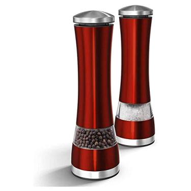 Imagem de Conjunto de moedor de sal e moedor de pimenta, conjunto de 2 moedores de sal e pimenta com moedor de cerâmica ajustável de frascos de especiarias de design grosso a fino, fácil de usar