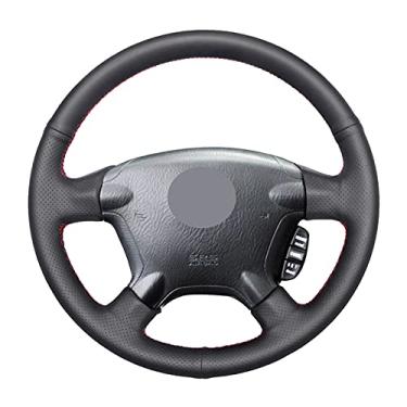Imagem de Capa de volante de carro em couro preto e antiderrapante costurada à mão, adequada para Honda CR V CRV 2002 2003 2004 2005 2006