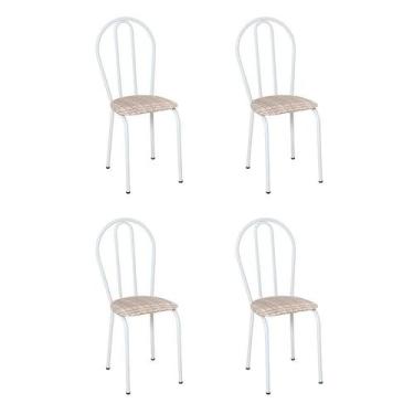 Imagem de Conjunto 4 Cadeiras Hécate Branco E Rattan - Artefamol