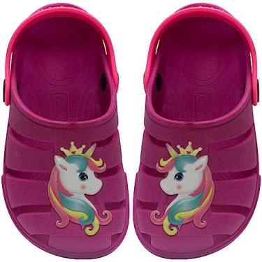Imagem de Sandalia Babuche Feminina Moda Infantil Nº 21 Ao 28 Unicórnio Menina Leve Macio 12.27 (Rosa Pink, BR, Criança de 4 a 8 anos, Numérico, 26)