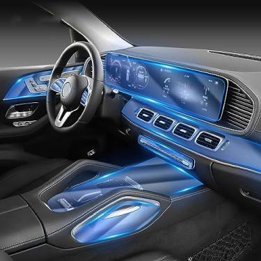 Imagem de LAVIYE Interior do carro navegador GPS console central terno invisível TPU película protetora Filme anti-risco, para Mercedes-Benz GLE 350 450 2019-2023