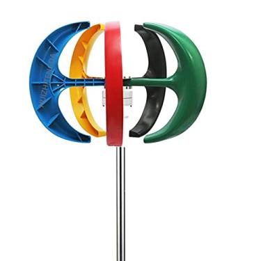 Imagem de 2000w 5 lâminas gerador de turbina eólica, 12V 24V 48V Kit de motor de eixo vertical da lanterna para o sistema de uso da luz de rua hibrides,12v