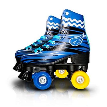 Imagem de Patins 4 Rodas Roller Clássico Tradicional Bw-020 Azul 34/35 - Azul - 33/34