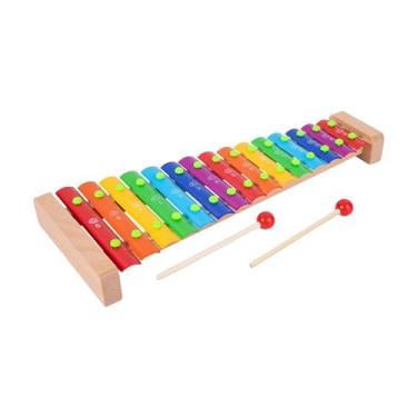 Imagem de Deevoka Xilofone glockenspiel de 15 notas para crianças, com 2 marretas, brinquedo musical, instrumento musical para crianças iniciantes, presente de, multicolorido