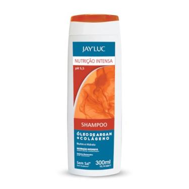 Imagem de Jay'Luc Cosméticos Shampoo Nutrição Intensa Jay Luc 300Ml Xampu De Cabelo Com Óleo De Argan E Colágeno Branco Cabelos Ressecados Nutrição Intensiva