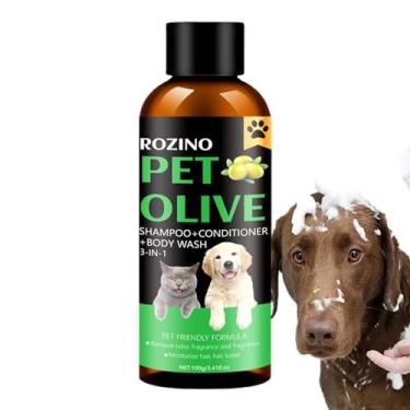 Imagem de Shampoo 3 em 1 para cães - Higiene corporal para cães | Removedor de odor, sprays para cães de longa duração, suprimentos de higiene para limpeza, condicionamento e hidratação de cães, 100g Shakven