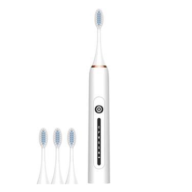 Imagem de Escova de dentes elétrica recarregável, escova de dentes elétrica - Escova de dentes recarregável de baixo ruído Escovas de dentes elétricas de seis velocidades - Higiene bucal à prova d'água Kumprohu
