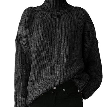Imagem de Suéter de Malha de Manga Comprida, Mantenha Aquecido, Estilo Casual, Feminino, Suéter de Gola Alta para Atividades Ao Ar Livre (S)