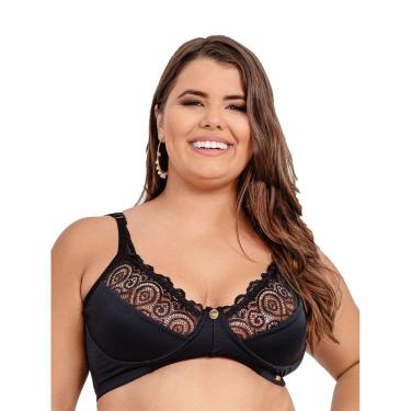 Imagem de Sutiã IMI Lingerie Sem Bojo Plus Size Conforto Renda Bell ´Preto
