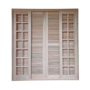 Imagem de Porta Correr Veneziana Madeira Eucalipto 2,15x1,60 Cx14