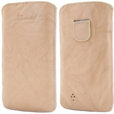 Imagem de LUVVITT Bolsa de couro genuíno para Samsung Galaxy S4 SIV – Bege