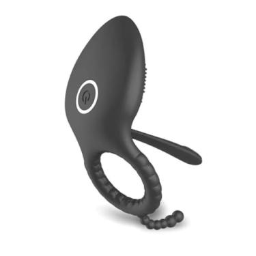 Imagem de Vibrador Anel Peniano Vibratório Para Homens, Estimulador do clitóris, Ereção Erecta, Melhorar Acessórios Eróticos, Orgasmo, Atrado Ejaculação (Preto)