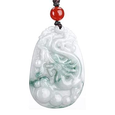 Imagem de Godtemrow Colar de Buda de Jade Esculpido à Mão Natural Puro Colar Dragão Pingente Jade para Homens Mulheres Feng Shui Joias Pingente de Proteção Amuleto da Sorte, Metal, Obsidiana