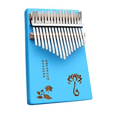 Imagem de Kalimba 17 teclas piano de polegar - piano de dedo portátil, instrumento de marimba de dedo para iniciantes amantes de música, kalimba para crianças presente para iniciantes, (18 cm x 13 cm) azul 19