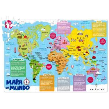 Imagem de Quebra-Cabeça Educativo - Mapa Do Mundo - 200 Peças - Toyster