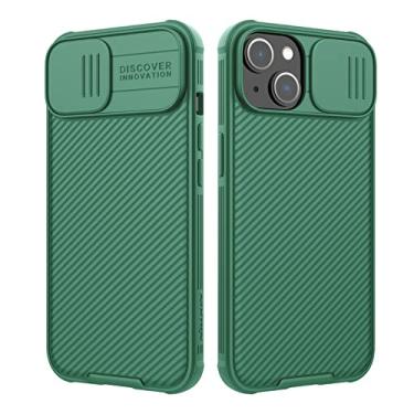 Imagem de Nillkin Capa projetada para iPhone 14 Plus com capa para câmera, capa CamShield Pro com proteção para câmera deslizante, capa fina à prova de choque para iPhone 14 Plus de 6,7 polegadas, verde