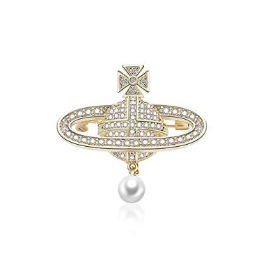 Imagem de Broche de satélite corpete alfinete, vestido xale, joia elegante, acessório de decoração para festa de aniversário de casamento, presente de Natal, ouro (estilo 1)