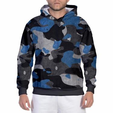 Imagem de Moletom Camuflado Masculino Blusa de Frio Com Capuz Flanelada Casaco com  Bolsos Laterais-Feminino